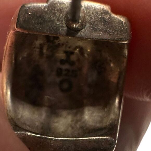 Silver 925 small hoop geometric earrings - Picture 6 of 7